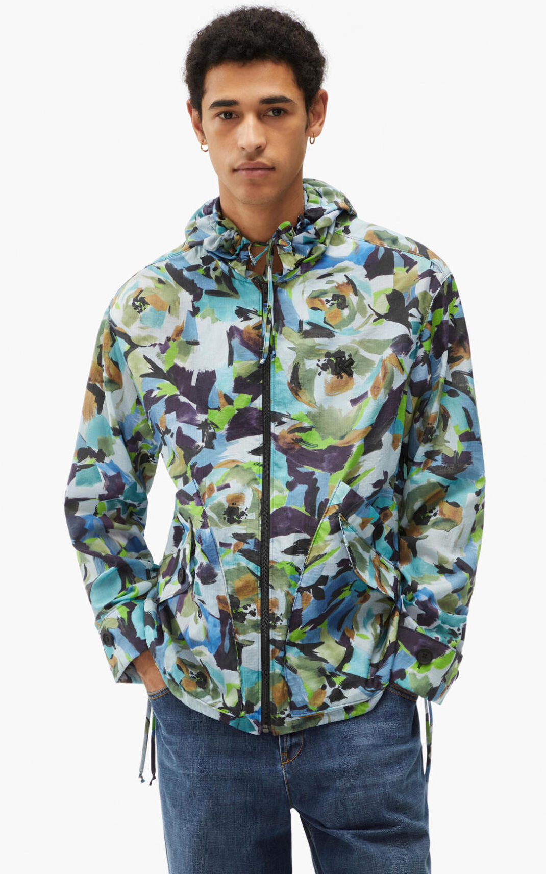 Vestes Kenzo Archive Floral with hood Homme Bleu | OMWR-35146